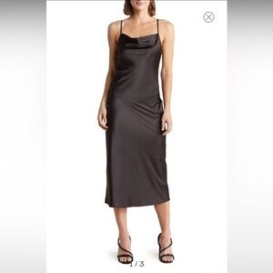 NWT Walter Baker Dani Satin Dress in black size medium